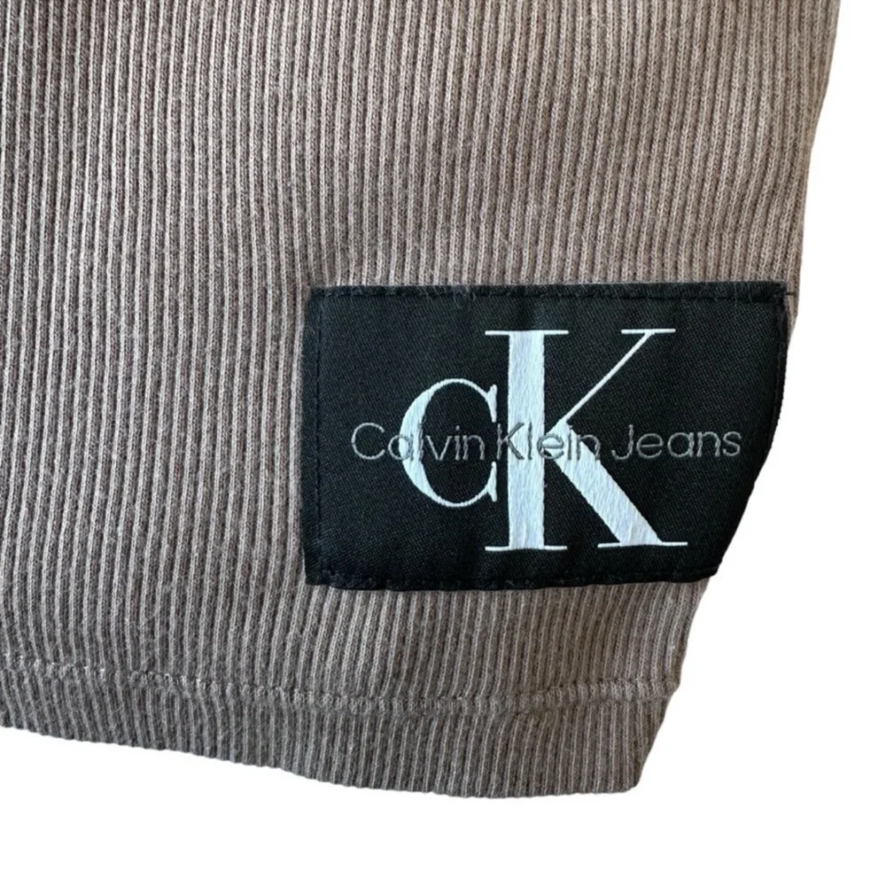 Calvin Klein Taupe Long Sleeve Dress 100% Cotton - Picture 6 of 16